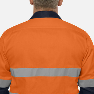 เสื้อเชิ้ตแขนยาวแบบใหม่ มองเห็นได้ชัดเจน มีกระดุมปิด บริการ OEM กระเป๋าหลายช่อง เสื้อทำงานแบบมองเห็นได้ชัดเจนสำหรับผู้ชาย - Product Image 6