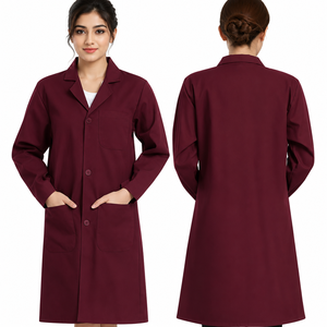 เสื้อกาวน์แพทย์แบบมืออาชีพ พรีเมียม สำหรับทุกเพศ มีกระเป๋าหลายช่อง แขนยาว ติดกระดุมด้านหน้า สวมใส่สบาย - Product Image 1