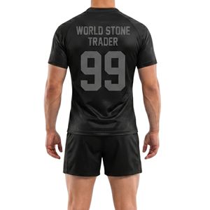 Uniforme de Rugby Táctico de Alto Rendimiento, Negro, Poliéster Resistente, Transpirable, Costuras Reforzadas, Uniformes de Rugby para Clubes y Equipos - Product Image 2