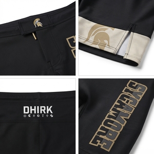 Customized Black&Gold Team Spandex MMA <b>Grappling</b> <b>Shorts</b> for Men-Sublimated Activewear - Product Image 4