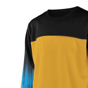 Maillot de course moto personnalisé, nouveau style, coupe-vent, imprimé, polyester/coton, respirant, séchage rapide, couleur et logo personnalisables - Product Image 4