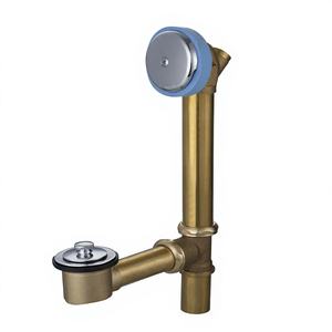 Robinet de bain tubulaire traditionnel en laiton avec finition nickel brossé/chrome - Product Image 6