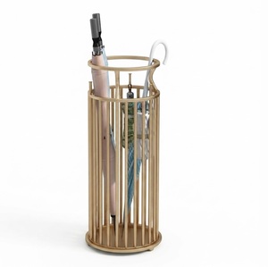 Luxury Gold Metal Umbrella Stand Holder For Entryway Modern Nordic Iron Art Umbrella Rack With Hooks And Drip <b>Tray</b> For Hotels - Product Image 1