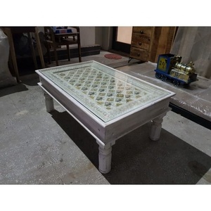 Modern Vintage endüstriyel çiftlik çevre dostu yuvarlak sehpa Jodhpur ev yemek oturma odası ahşap ve demir malzeme - Product Image 6