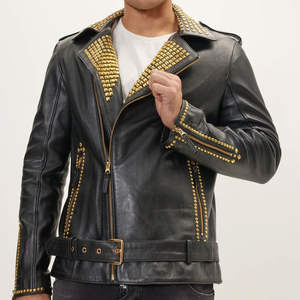 Chaqueta de Invierno Premium para Hombre, Cuero Genuino, Forro de Piel de Oveja, Costuras Resistentes, Protección Elegante para Exteriores, Estilo Biker Bomber - Product Image 5