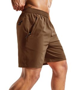 Shorts de course à séchage rapide pour hommes avec poche zippée, taille élastique, shorts de sport pour l'entraînement et les exercices - Product Image 1