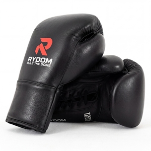 Gants de boxe noirs en PU 10oz, gants de sparring MMA respirants, gants d'entraînement à doigts entiers, sangle de poignet réglable - Product Image 2