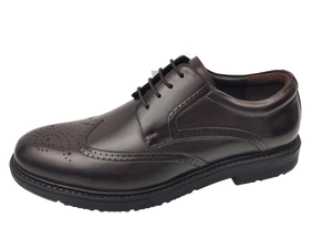 Zapatos Oxford Marrones para Hombre, con Cordones, Punta Cerrada, Antideslizantes, para Vestir, Oficina, Carrera, Color Sólido, Suela de Goma, para Todas las Temporadas - Product Image 3