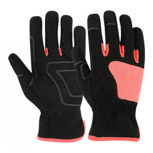 Guantes de Trabajo Mecánicos Amara de Cuero Sintético Negro y Verde Premium, Palma con Agarre Texturizado Flexible, Puño de Neopreno para Uso Industrial - Product Image 6