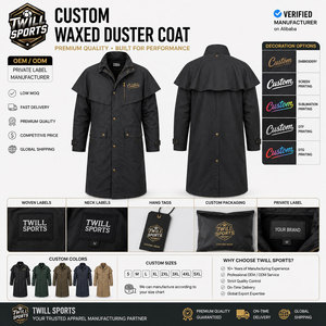 Women Long Oilskin Duster <b>Jacket</b> Heavy Duty Waterproof <b>Western</b> Ranch Workwear Outdoor Riding Trench Coat Custom - Product Image 4