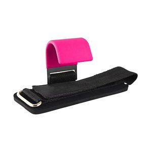 Crochets de musculation, sangles de poignet, poignées de soulevé de terre rembourrées en néoprène, support d'entraînement de force, logo personnalisé rose - Product Image 3