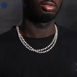 Collier Statement LOISTA en Zircon Cubique, Design Étoile, Plaqué Or, Alliage de Zinc, Unisexe, Bijoux Hiphop pour Soirée - Product Image 2