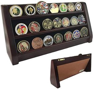 Expositor de monedas de madera personalizado, decorativo, de tamaño personalizado, para monedas y medallas. - Product Image 1