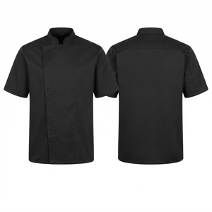 เสื้อเชฟผู้ชาย Sales Blackhardson รุ่นพรีเมียม ผ้าโพลีคอตตอน 200 GSM สีเบอร์กันดี ดำตัดต่อ กระดุมสองแถว สำหรับร้านอาหารและบาร์ - Product Image 2