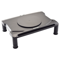 Support d'ordinateur portable rotatif à 360 degrés en plastique ABS noir, plateau tournant, hauteur réglable (2,5-4,5 pouces), supporte 40 lb, pour le bureau