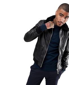 Genuine Custom <b>Biker</b> Real Leather <b>Jacket</b> Men Motorcycle Breathable Leather <b>Jacket</b> With Shearling Collar - Product Image 1