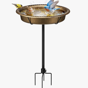 Round <b>Copper</b> Bird Bath with Metal Stake Hand forged pure <b>copper</b> bird bowl and wild bird Bath with iron stand <b>Copper</b> <b>Birdbath</b> - Product Image 3