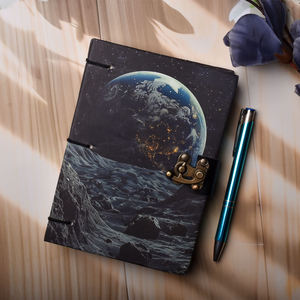 Vintage Space Theme Journal <b>Diary</b> | <b>Lock</b> Closure Notebook for Writing Sketching Travel Note & Creative Memories Everyday Fun Art - Product Image 5