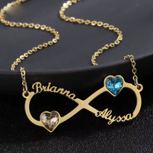 Pendentif personnalisé en argent avec moissanite, motif infini et nom, style Hip Hop de luxe, serti de pierres, breloque d'amour, pour événements et soirées, bijou tendance - Product Image 1