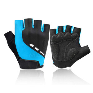 Guantes de Ciclismo de Medio Dedo, Negros y Azules, de Poliéster Transpirable, con Cierre de Velcro, Unisex, para Verano - Product Image 1