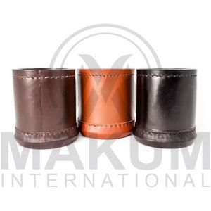 High Quality 100% Genuine Leather Black <b>Dice</b> Shaker Cups with customized Logo - Product Image 4