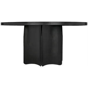 Wholesale Modern Black Round Dining <b>Table</b> Sculptural Fluted Pedestal Base for Home Restaurant Hotel Furniture - Product Image 2