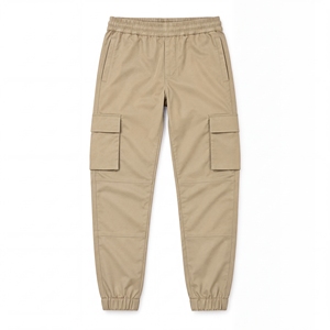 Pantalon cargo pour homme, taille élastique, plusieurs poches, respirant, en toile, style décontracté, pantalon de jogging mi-lourd pour l'automne - Product Image 1