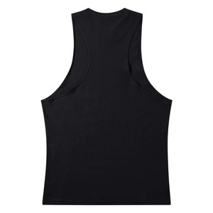 Men's Black Sleeveless Tank <b>Top</b> With White <b>Skull</b> Print O-Neck Casual Style Cotton Knitted Front Logo Design - Product Image 2