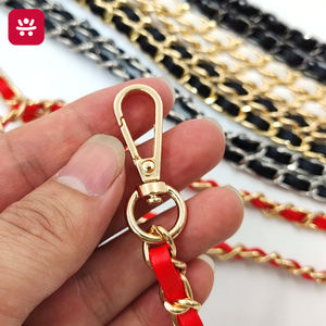 Correa de hombro <span class=keywords><strong>DIY</strong></span> para bolso de mujer, accesorios de cadena metálica para bolso cruzado con correa de cadena de hierro y cuero PU, en stock. - Product Image 2