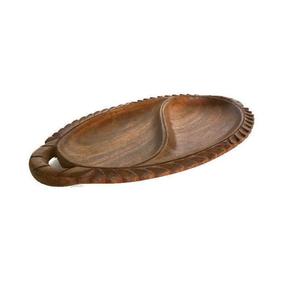Bandeja de Servicio de Madera Personalizada con Diseño Único para Cocina, Plato para Servir Frutos Secos con 2 Compartimentos - Product Image 1