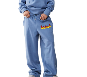 กางเกงขายาวทรงหลวมผ้าฟลีซคอตตอน 100% 400GSM สำหรับผู้ชายไซส์ใหญ่ ดีไซน์ใหม่ล่าสุด มีกระเป๋าข้าง สไตล์แบ็กกี้ รับออกแบบตามสั่ง OEM - Product Image 6