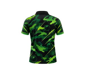 เสื้อโปโลแขนสั้นโพลีเอสเตอร์ถักแบบสั่งทำพิเศษสำหรับ OEM พิมพ์ลายดิจิทัล แห้งเร็ว เหมาะสำหรับการฝึกซ้อมและแข่งขันบิลเลียด - Product Image 4