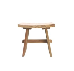 Teak Wood Outdoor <b>Garden</b> <b>Stool</b> Modern Minimalist Design Tapered Legs Durable Eco-Friendly Waterproof Accent Seat for Patio Use - Product Image 1