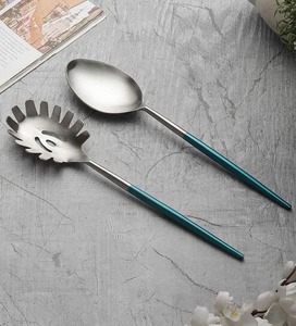 Stylish Mirror Finish Metal Salad Serving Set for Modern Dining Room and <b>Buffet</b> Styling - Product Image 6