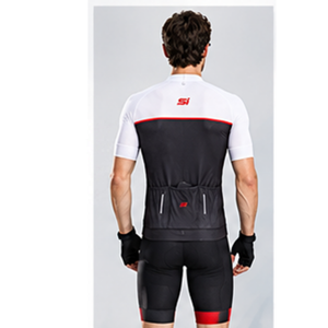 Maillot de Ciclismo para Mujer, Transpirable, ACTIVE STRETCH, con Estampado Digital Personalizado por Sublimación, Manga Corta, Negro, Blanco, Malla - Product Image 4