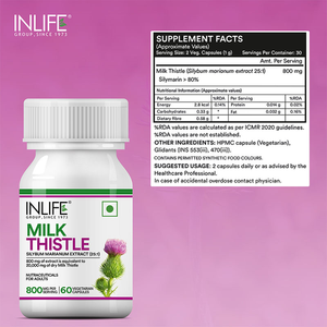 Cápsulas de Extracto de Cardo Mariano 400 mg, 60 Cápsulas Vegetarianas a Base de Plantas, Frasco de Cápsulas Herbales para Uso Diario en Adultos - Product Image 2
