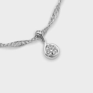 Elegante Colgante de Diamante Redondo en Forma de Lágrima, Plata de Ley 925, Joyería Fina - Product Image 3