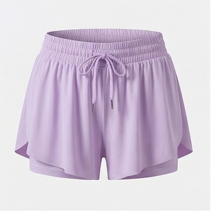 Short asymétrique à cordon de serrage pour femmes, taille élastique, en mousseline de soie, vêtements d'été décontractés - Product Image 1