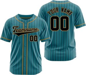 Maillot de baseball personnalisé à rayures fines, col en V, manches courtes, sans coutures, séchage rapide, respirant, imprimé par sublimation, 100% coton - Product Image 2