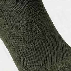 Crew <b>Socks</b> Solid Olive Green Knitted Breathable Polyester Spandex <b>Running</b> Athletic Summer Adults Standard Thickness - Product Image 5