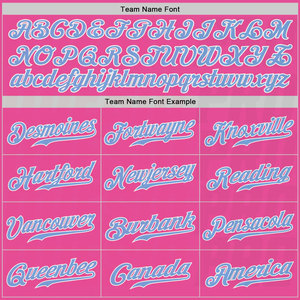 Mesh Full Dye Sublimation Custom Button Down Baseball Jersey Pink <b>Light</b> Blue-White Authentic Split Fashion Baseball Jersey - Product Image 5