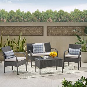 CORDOBA KD vimini 4 pezzi Chat Set elegante collezione di mobili da giardino - Product Image 4