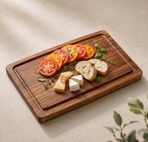 Tabla de Cortar de Madera Natural para la Encimera de la Cocina, Tabla de Cortar Resistente para la Preparación Diaria de Alimentos, para Cortar, Rebanar y Picar - Product Image 6