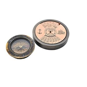 Vintage Nautical Compass with Perpetual <b>Calendar</b> Antique Brass Desk Decor - Product Image 1