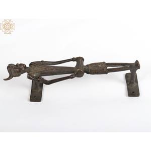 Homme tibal de 9 pouces fait à la main avec poignée de porte Dholak Article de décoration unique Fabriqué en Inde Article artisanal - Product Image 3