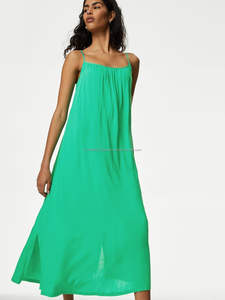 Robe mi-longue A-Line pour femmes avec col de chemise et manches courtes Silhouette classique - Product Image 4