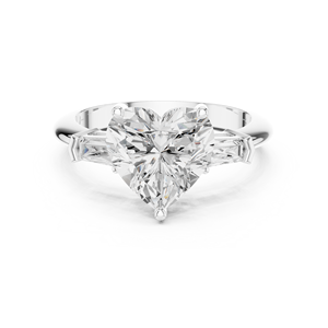 3CT Heart Cut Lab Grown Diamond Engagement Ring in 18K White Gold Custom Fine Jewelry Ring Wedding Jewelry IGI Certified Diamond - Product Image 1