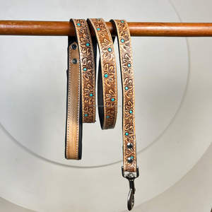 Nuevo diseñador personalizado correa de perro de cuero genuino y Collar ajustable conjunto de 2 piezas accesorios para mascotas de estilo occidental hechos a mano - Product Image 3