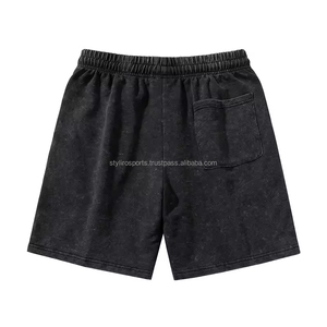 T-shirt homme en coton lavé sur la taille Puff Heat DTG Print Summer Shorts Ensemble t-shirt et short personnalisés lavés à l'acide pour unisexe - Product Image 2