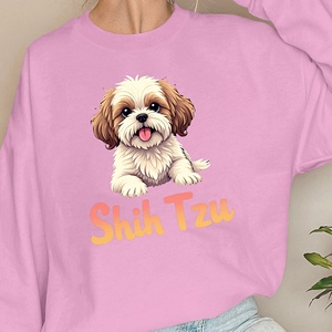 Sudaderas informales para mujer con ilustración de perro Shih Tzu estampado en punto - Product Image 2